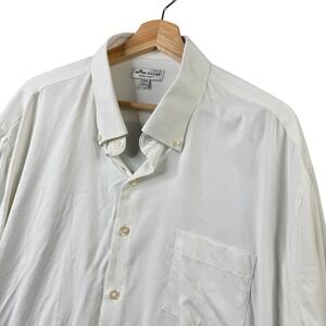 Peter Millar Summer Comfort White Performance Button Down Shirt Mens XXL Stretch